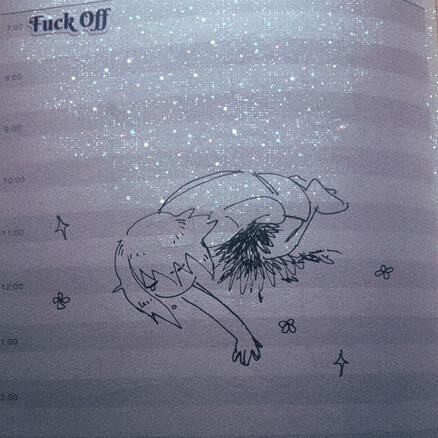 Sktch of person in a fetal position